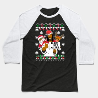 Black Lives Matter Christmas Baseball T-Shirt